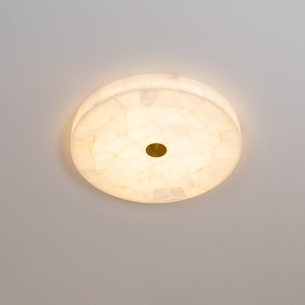 Lampada da soffitto in alabastro mosaico rotondo