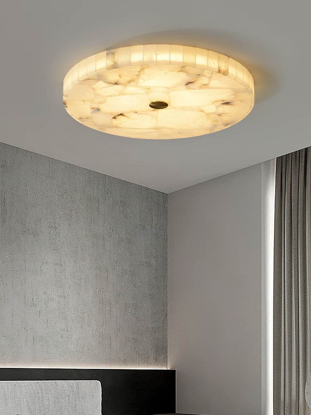 Lampada da soffitto in alabastro mosaico rotondo