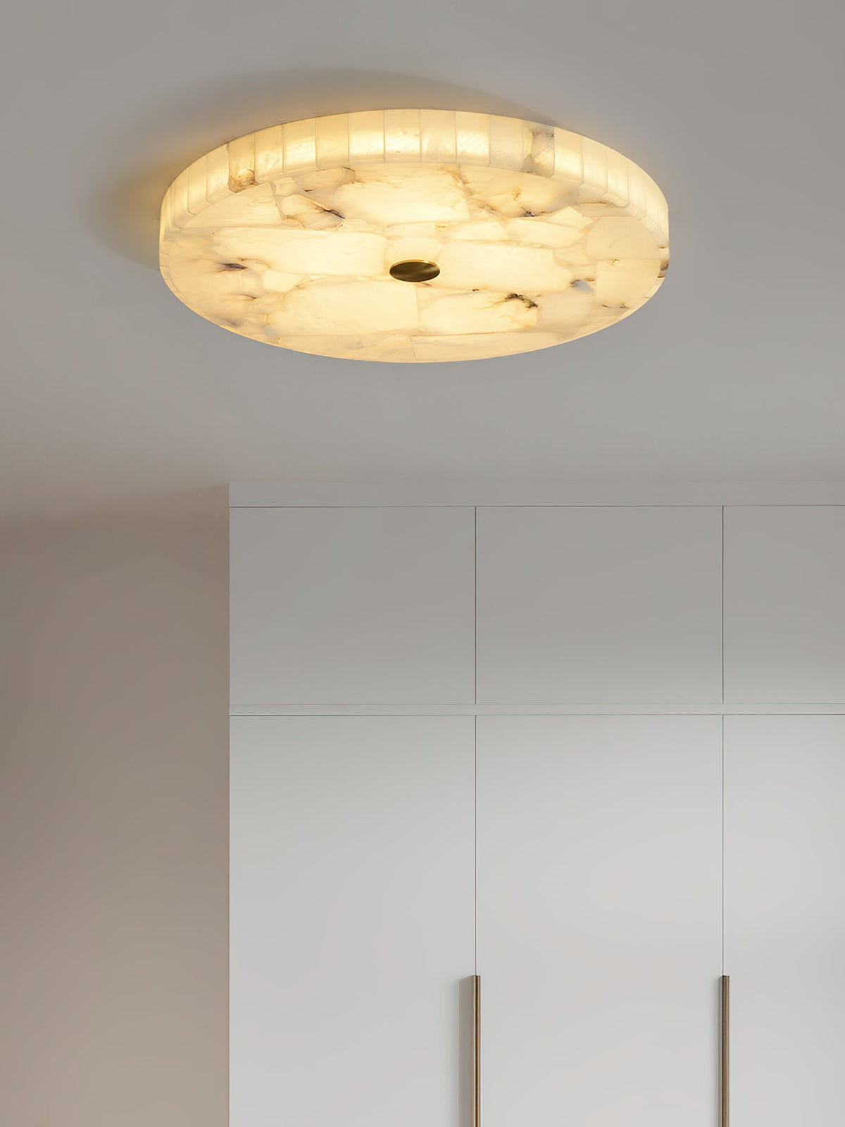 Lampada da soffitto in alabastro mosaico rotondo