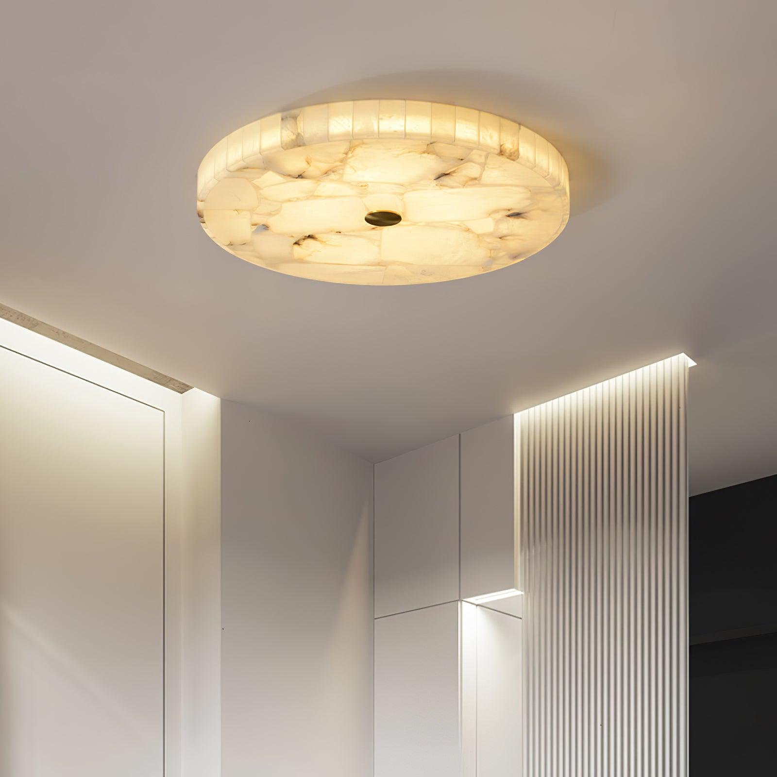Lampada da Soffitto Rotonda in Alabastro Delya