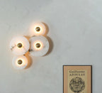 Lampada da Parete Rotonda in Alabastro con Finitura in Ottone