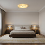 Lampada da soffitto in alabastro mosaico rotondo