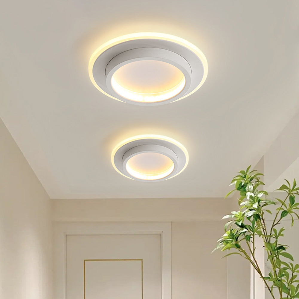 Lampada da soffitto Rouson – LED – Bianco – Ø 30 cm – Design moderno per soggiorni e corridoi