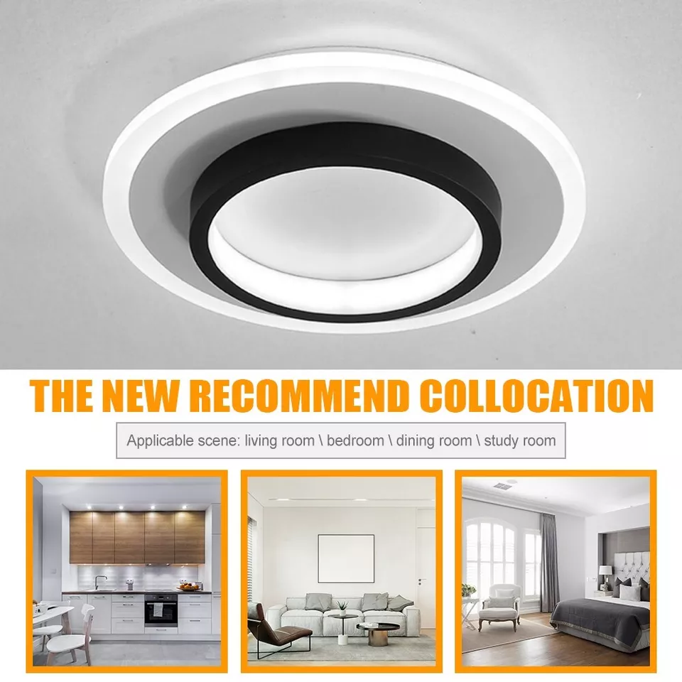 Lampada da soffitto Rouson – LED – Bianco – Ø 30 cm – Design moderno per soggiorni e corridoi