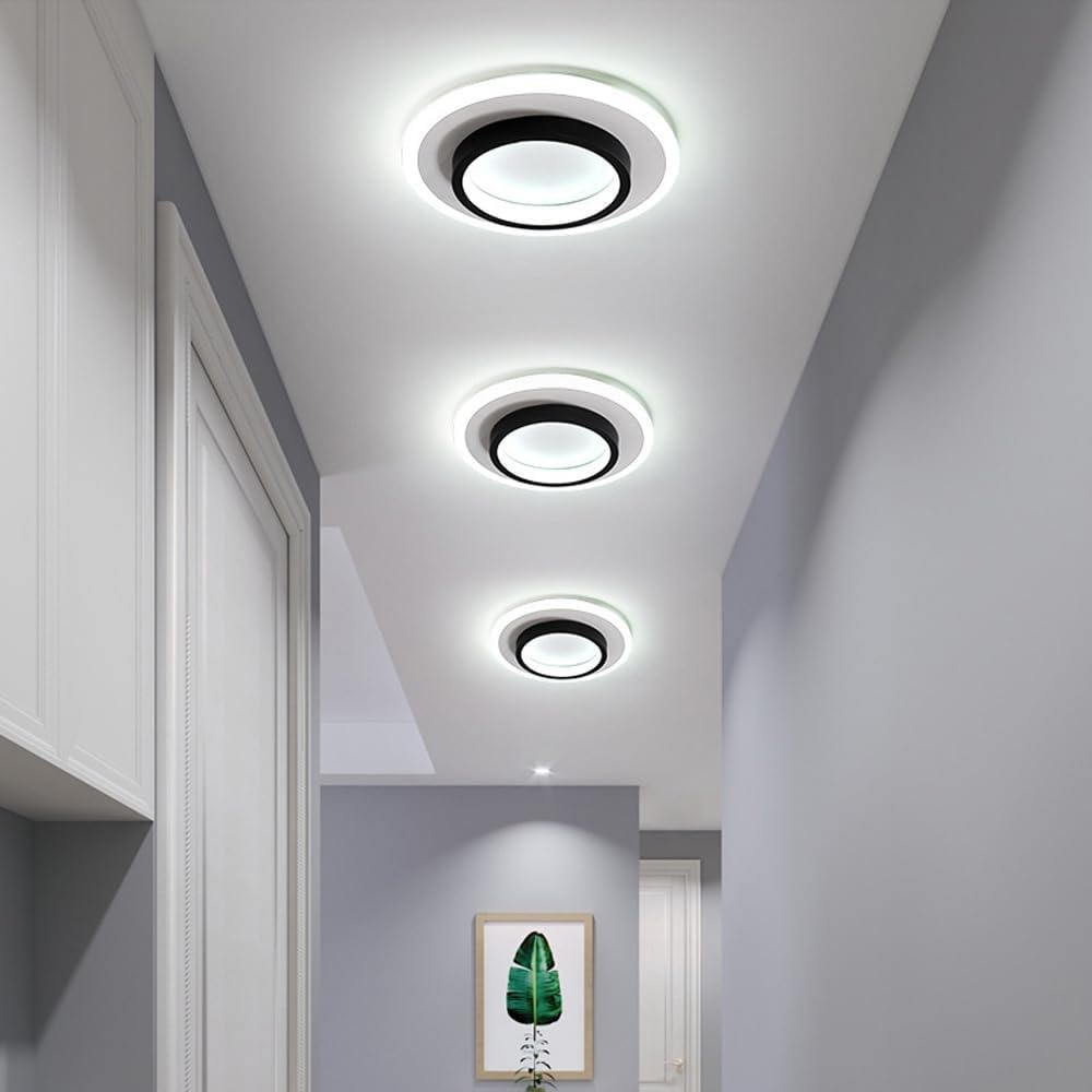 Lampada da soffitto Rouson – LED – Bianco – Ø 30 cm – Design moderno per soggiorni e corridoi