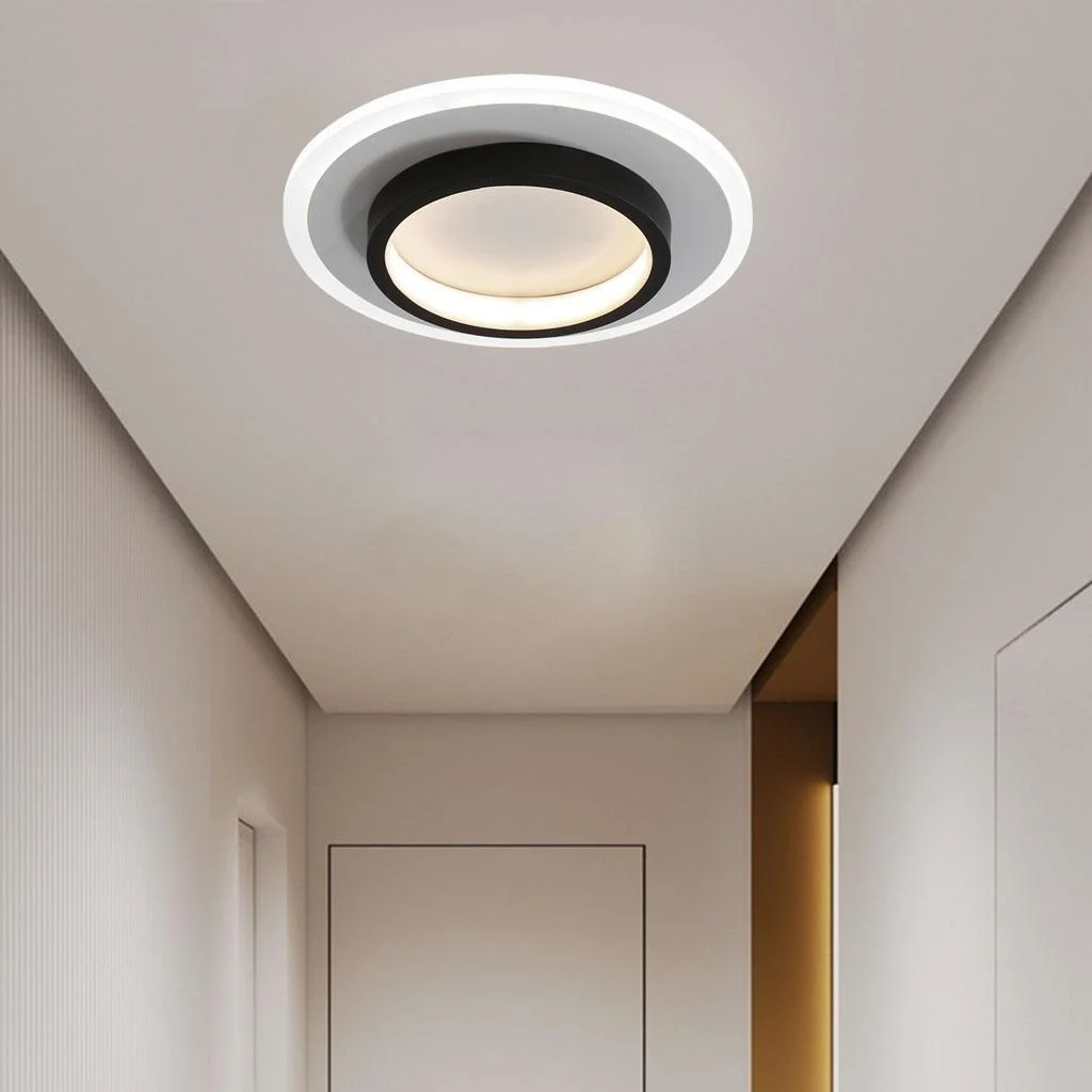 Lampada da soffitto Rouson – LED – Bianco – Ø 30 cm – Design moderno per soggiorni e corridoi