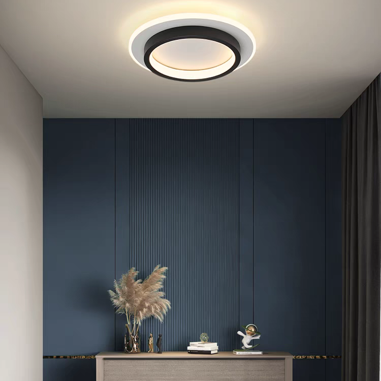 Lampada da soffitto Rouson – LED – Bianco – Ø 30 cm – Design moderno per soggiorni e corridoi
