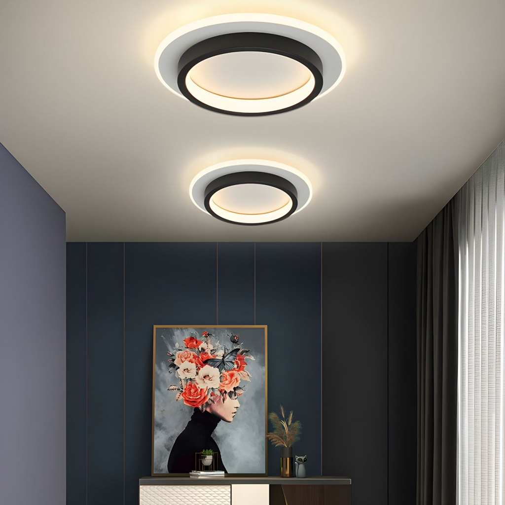 Lampada da soffitto Rouson – LED – Bianco – Ø 30 cm – Design moderno per soggiorni e corridoi