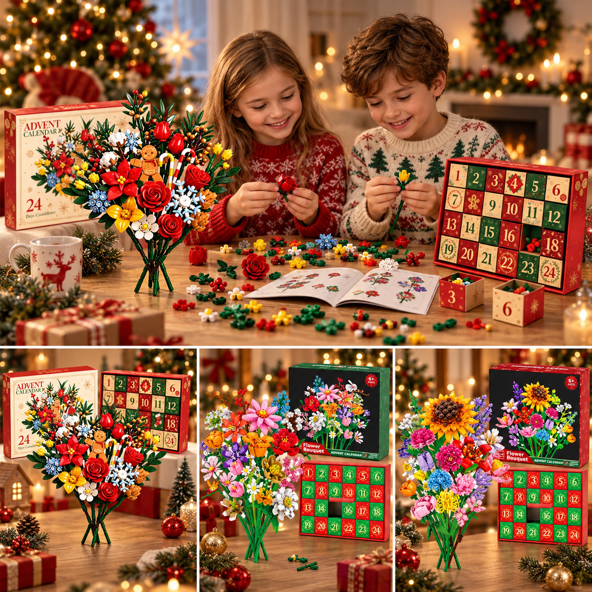 "Bloom & Build" calendario dell'avvento – Costruisci il tuo bouquet di Natale magico