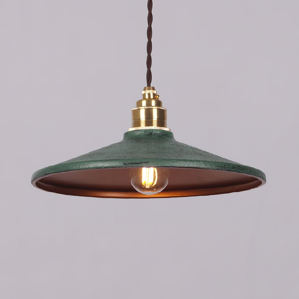 Lampada a sospensione con paralume rustico