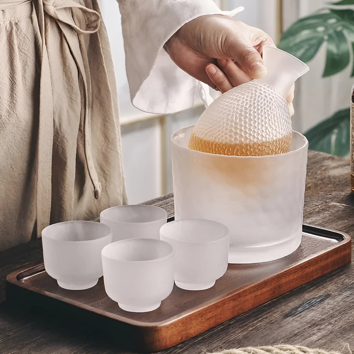 Set di Vetro Giapponese – Elegante Set per Sake e Whisky | Perfetto per Bar e Casa