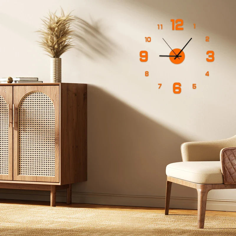 ClearView - Orologio da parete elegante senza cornice con numeri facili da leggere