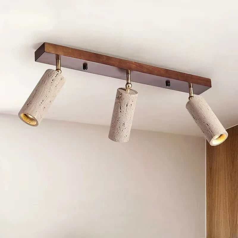 Lampada da soffitto in Travertino
