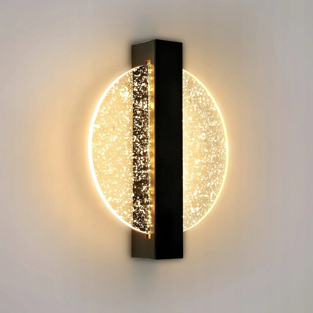 LumaLeaf Pannello Rotondo da Parete – Lampada da Parete LED Moderna con Foglia Argento e Luce Calda (3500K)