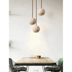 Lampada a sospensione in Travertino – Lampada a sospensione LED rotonda minimalista in stile Wabi-Sabi