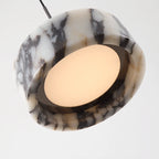 Lampada a sospensione in pietra naturale nera – Alta qualità & Moderna | Illuminazione d'interni elegante