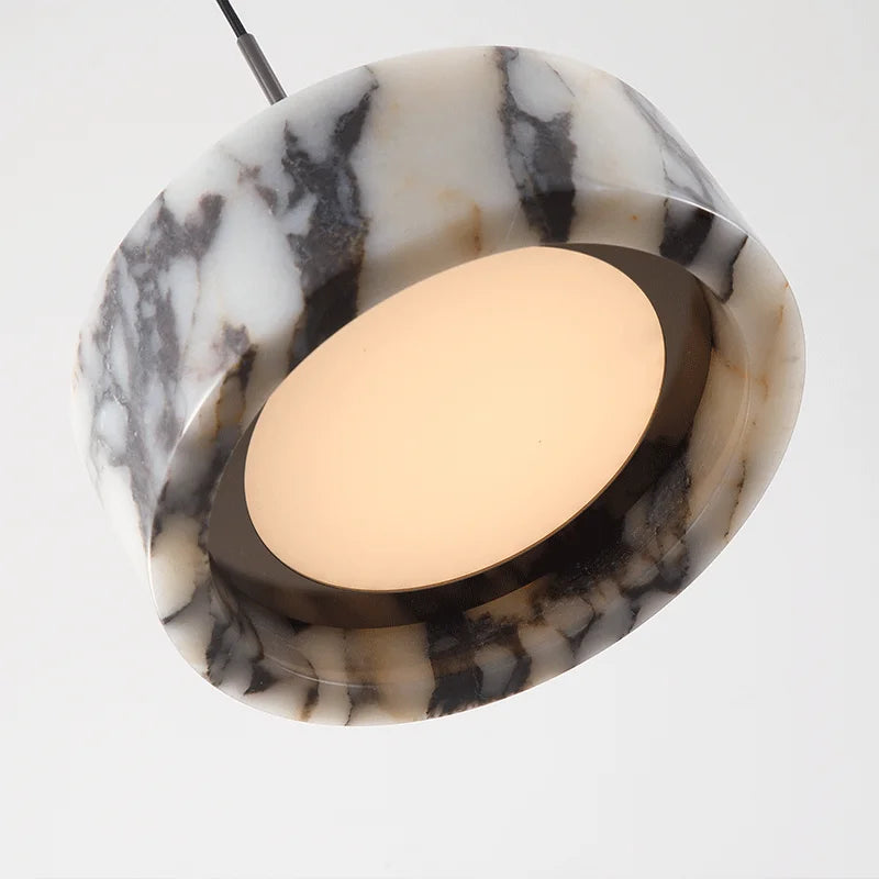 Lampada a sospensione in pietra naturale nera – Alta qualità & Moderna | Illuminazione d'interni elegante