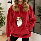 Felpa Oversized in Fleece con Tasca a Marsupio – Maglione Caldo da Donna per Casa