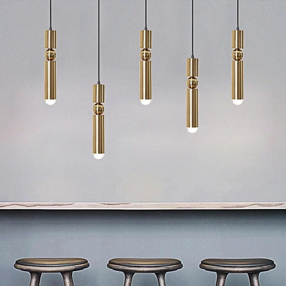 Lampada a Sospensione Oro Luxe – Elegante Lampada da Soffitto LED Minimalista