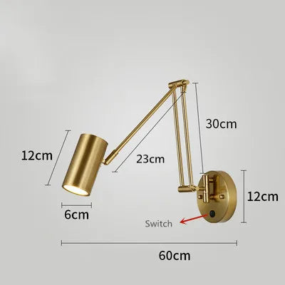 LUXARM Lampada da Parete Regolabile con Braccio Lungo