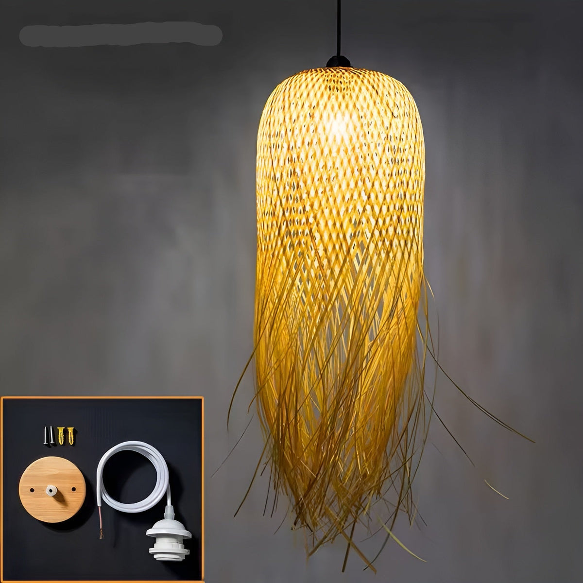 Lampada a sospensione in bambù intrecciato – Illuminazione per sale da tè, ristoranti e hotel
