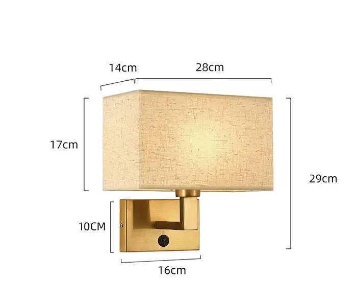 Lampada da Parete Moderna con Paralume in Tessuto