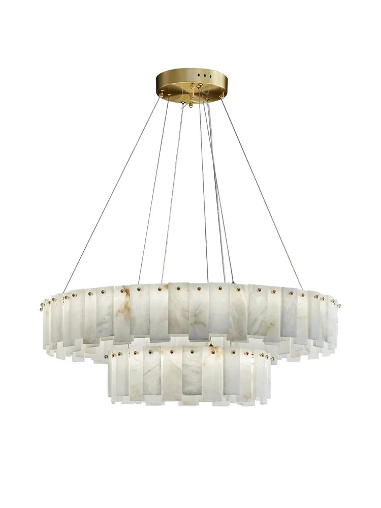 LumiMarble | Elegante Lampada a Sospensione in Marmo e Rame