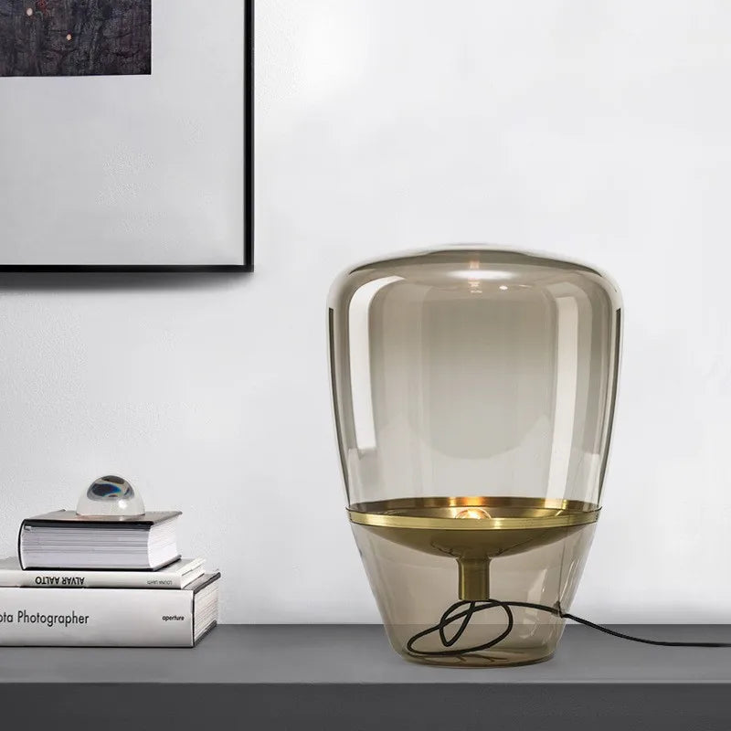 AuroraGlow – Lampada da Tavolo in Vetro LED Design Scandinavo