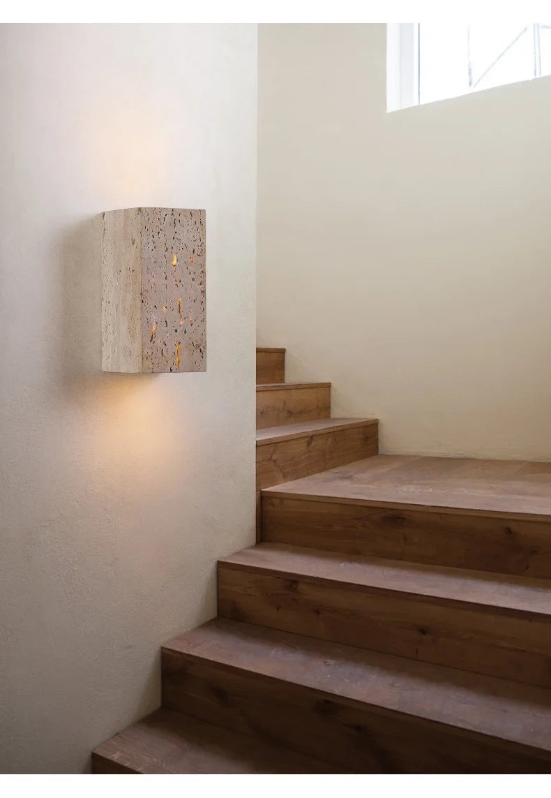 StoneBloc Lampada da Parete Esterna – Lampada da Parete in Aspetto Pietra Naturale per Giardino, Corridoio & Bagno