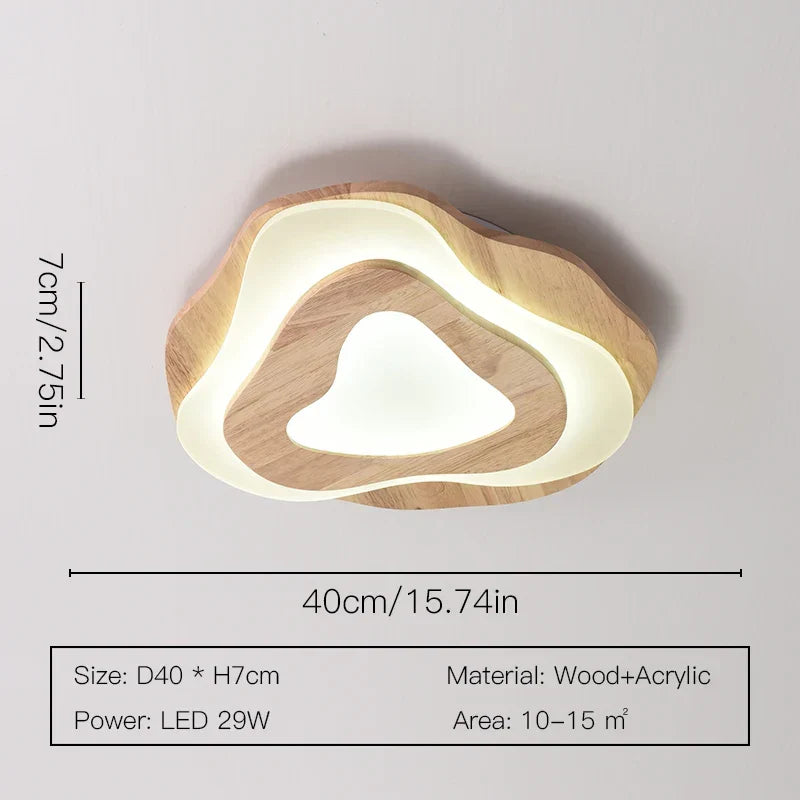 Lampadario LED in legno scandinavo chic