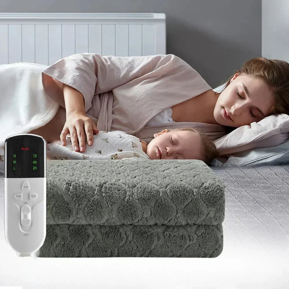 Tappetino Riscaldante Elettrico a Doppio Strato – Coperta Riscaldante per Letto e Divano