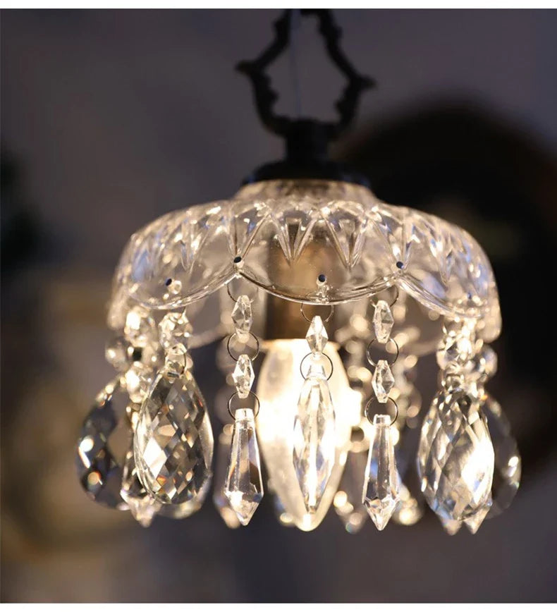 Lampada a sospensione in vetro retro francese