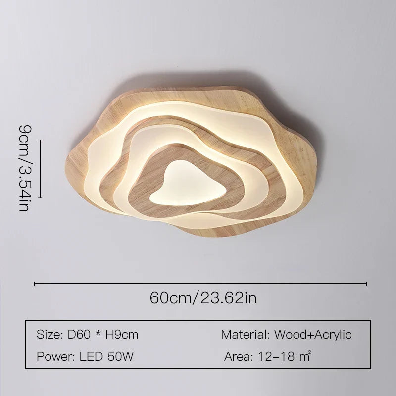 Lampadario LED in legno scandinavo chic