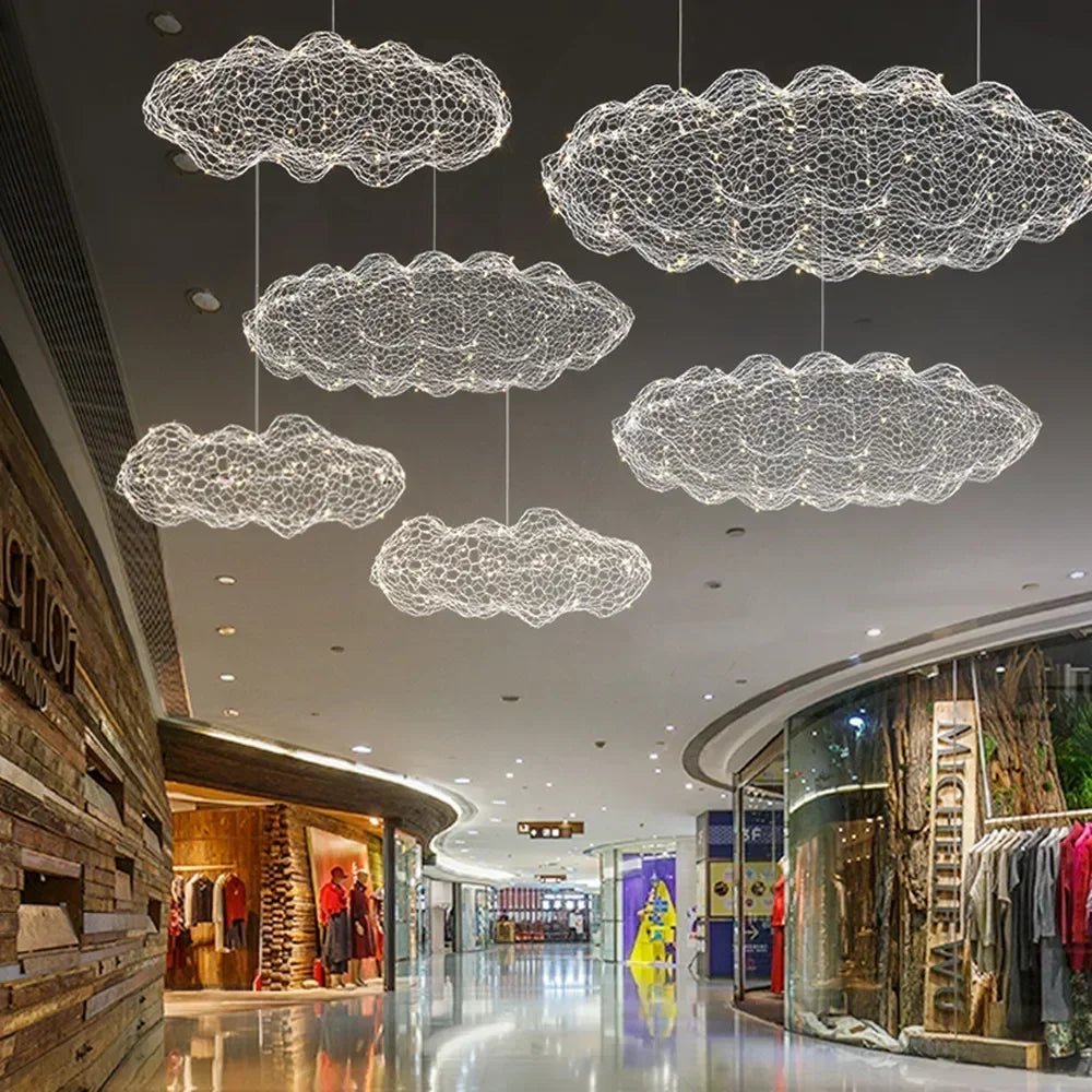 Lampada a sospensione Nuvola in Rete di Ferro Design Danese