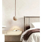 Lampada a sospensione in Travertino – Lampada a sospensione LED rotonda minimalista in stile Wabi-Sabi