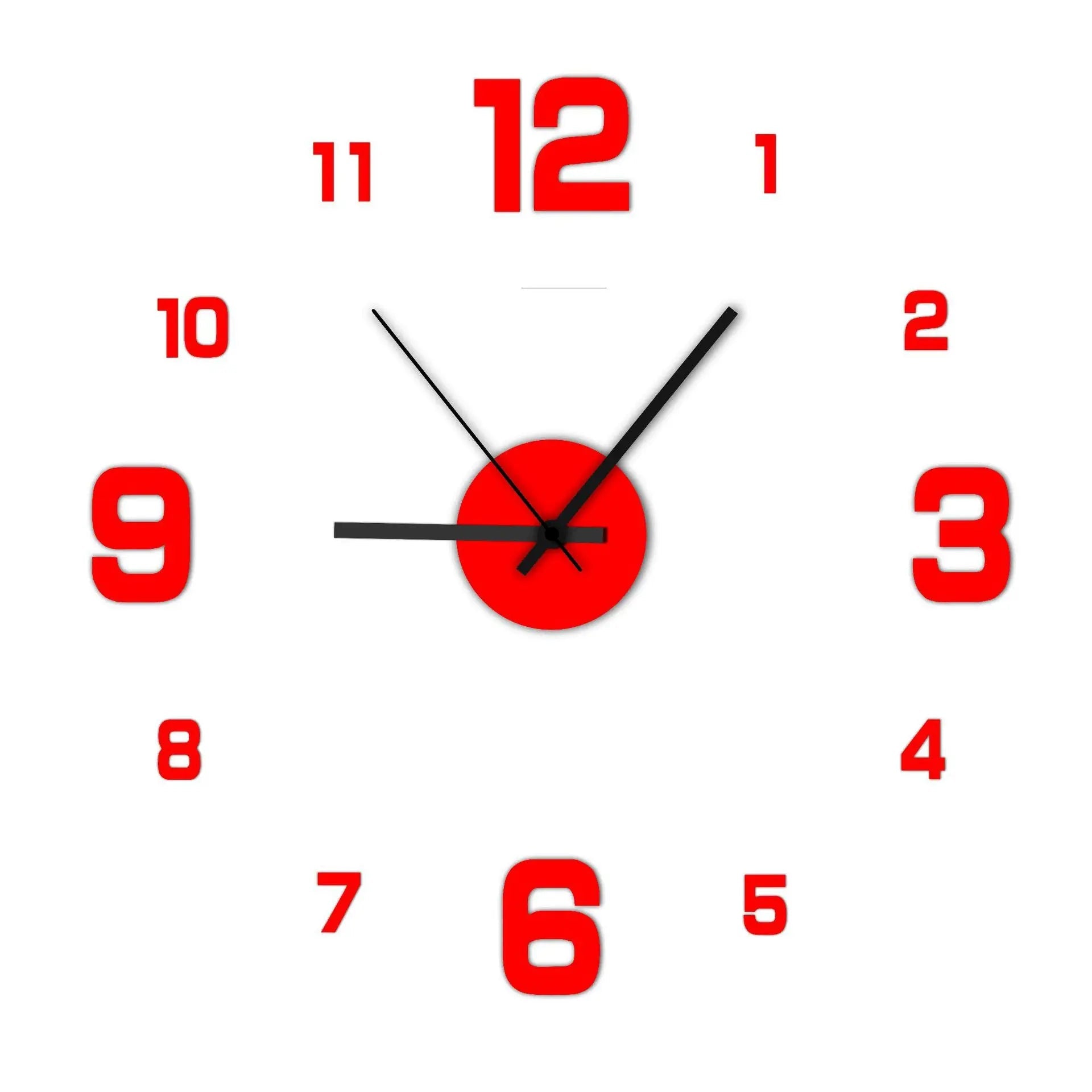 ClearView - Orologio da parete elegante senza cornice con numeri facili da leggere