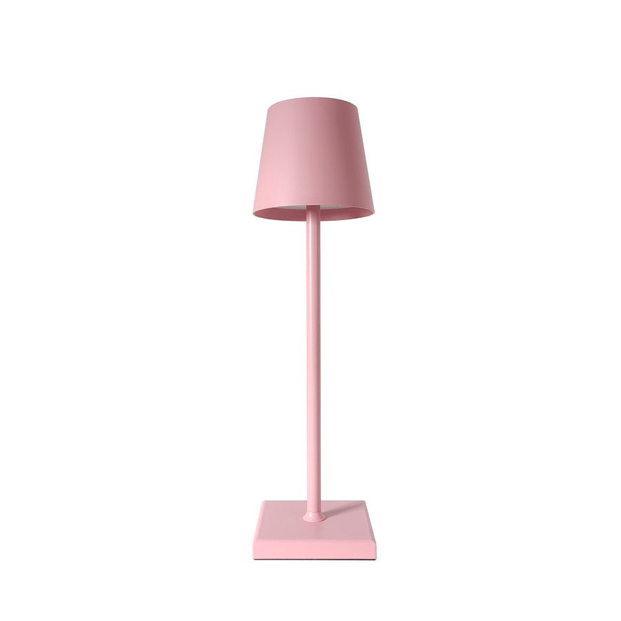 Lampada da Tavolo LED Wireless con Paralume in Metallo a Cono e Base Quadrata