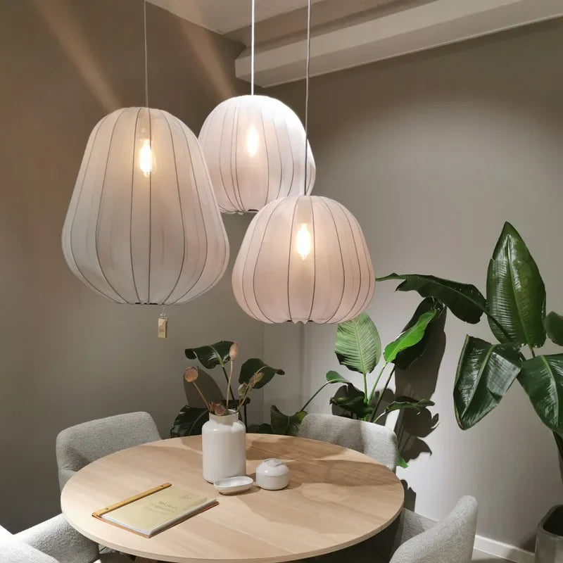 Lampadario in tessuto elegante wabi-sabi