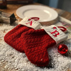 Calza di Natale con Iniziale – Calza di Natale Personalizzata per Decorazioni Natalizie