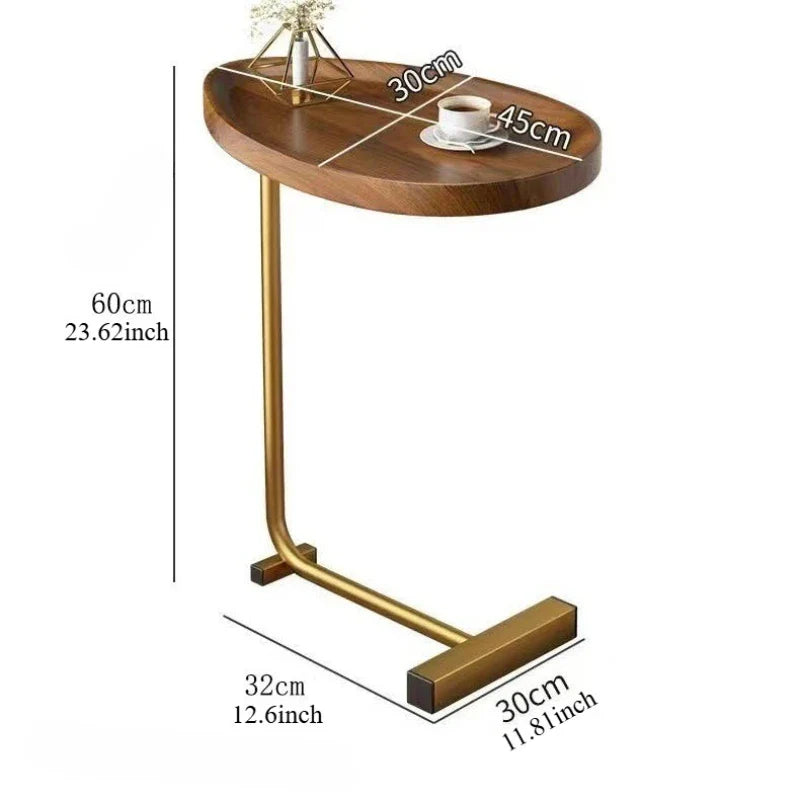 Nirethia - Tavolino Mobile a Forma di C Ideale per Divano o Letto