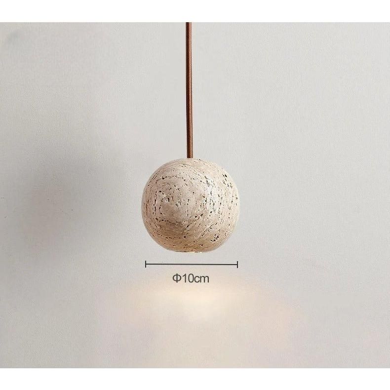 Lampada a sospensione in Travertino – Lampada a sospensione LED rotonda minimalista in stile Wabi-Sabi