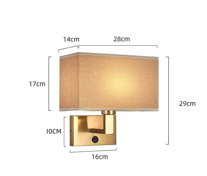 Lampada da Parete Moderna con Paralume in Tessuto