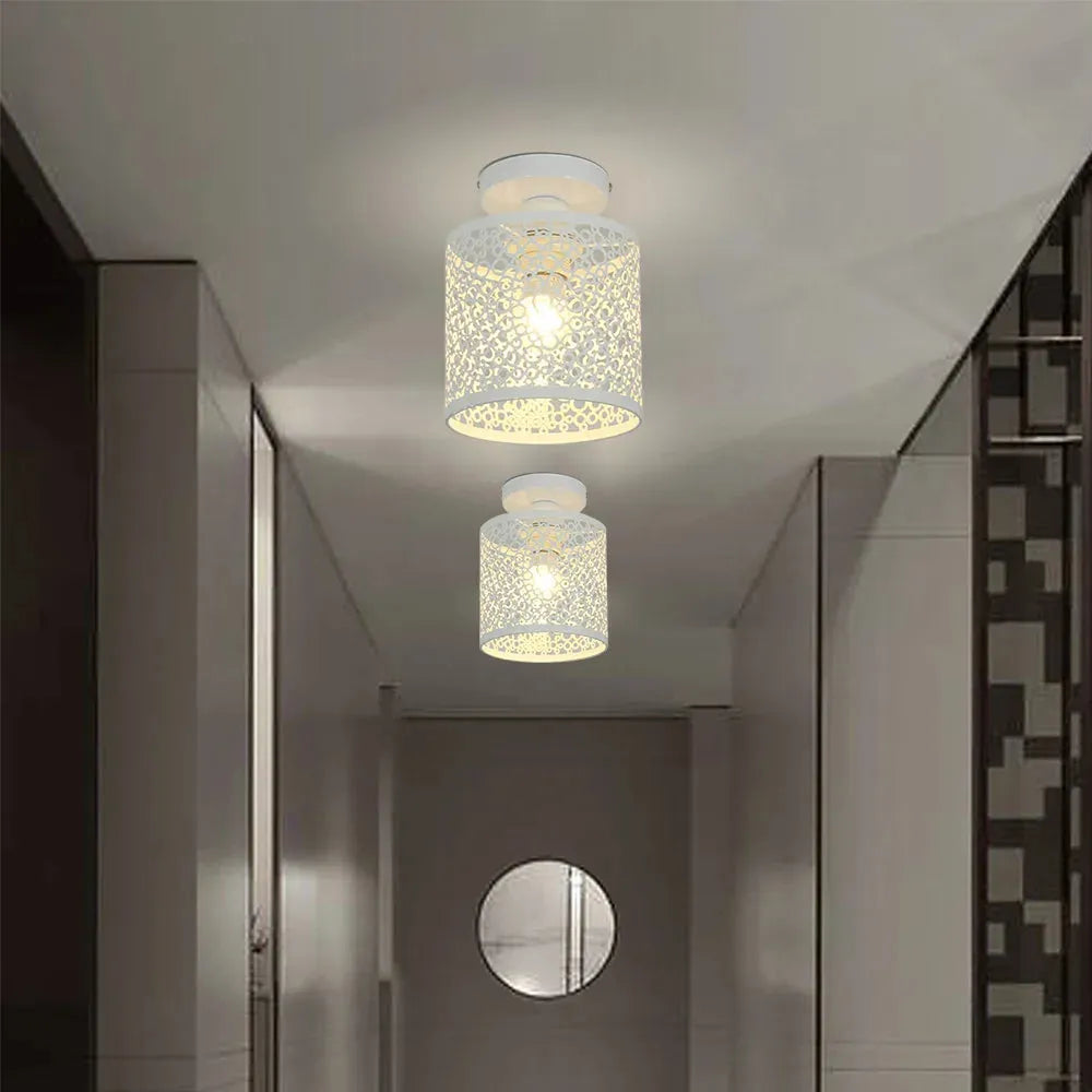 VintageIron Lamp - Lampada da soffitto in metallo retro con gabbia