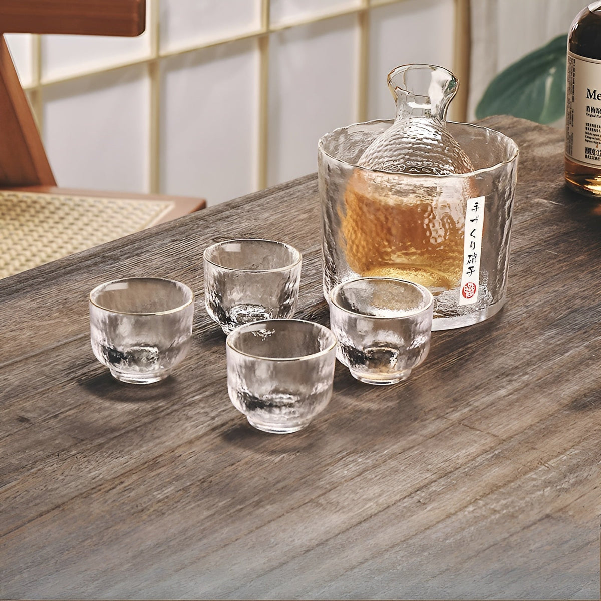 Set di Vetro Giapponese – Elegante Set per Sake e Whisky | Perfetto per Bar e Casa