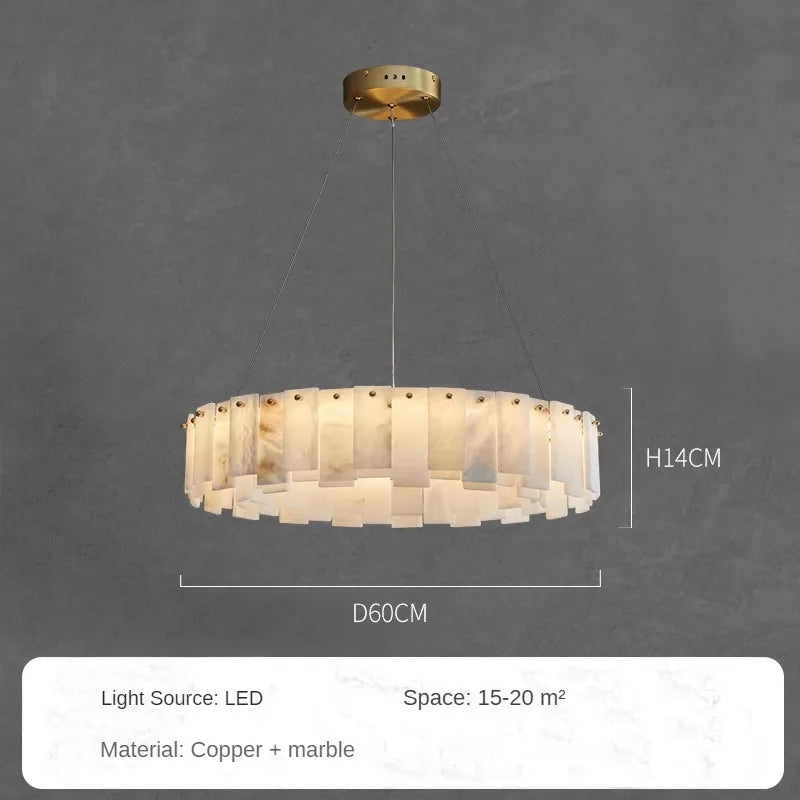 LumiMarble | Elegante Lampada a Sospensione in Marmo e Rame