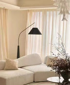 LumiArc – Lampada da terra in legno di lusso con paralume in tessuto
