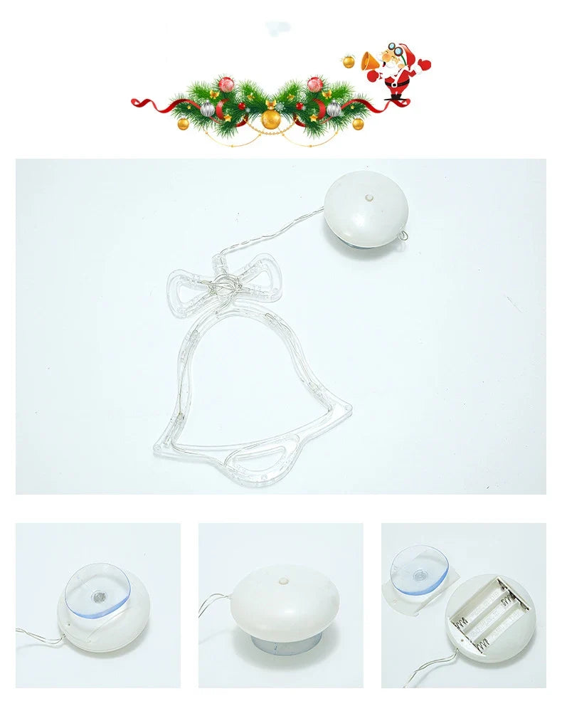 SantaGlow Illuminazione LED per Finestra con Ventosa