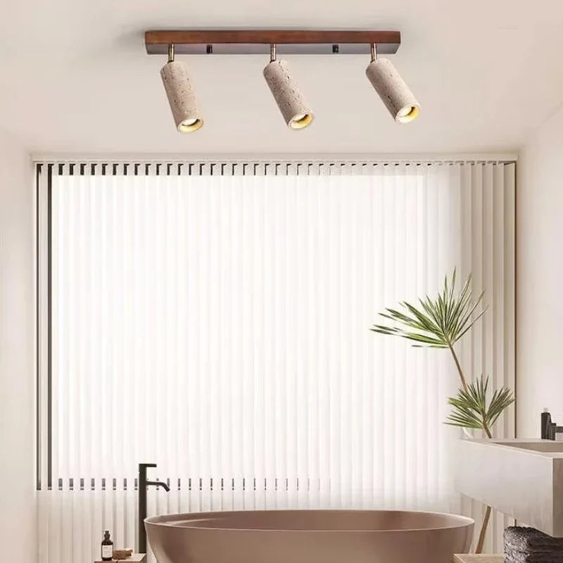 Lampada da soffitto in Travertino