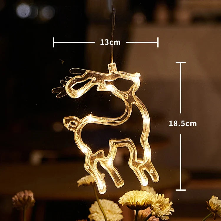 SantaGlow Illuminazione LED per Finestra con Ventosa