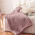 Coperta Chunky Lavorata a Maglia – Plaid Extra Morbido e Caldo per Divano e Letto
